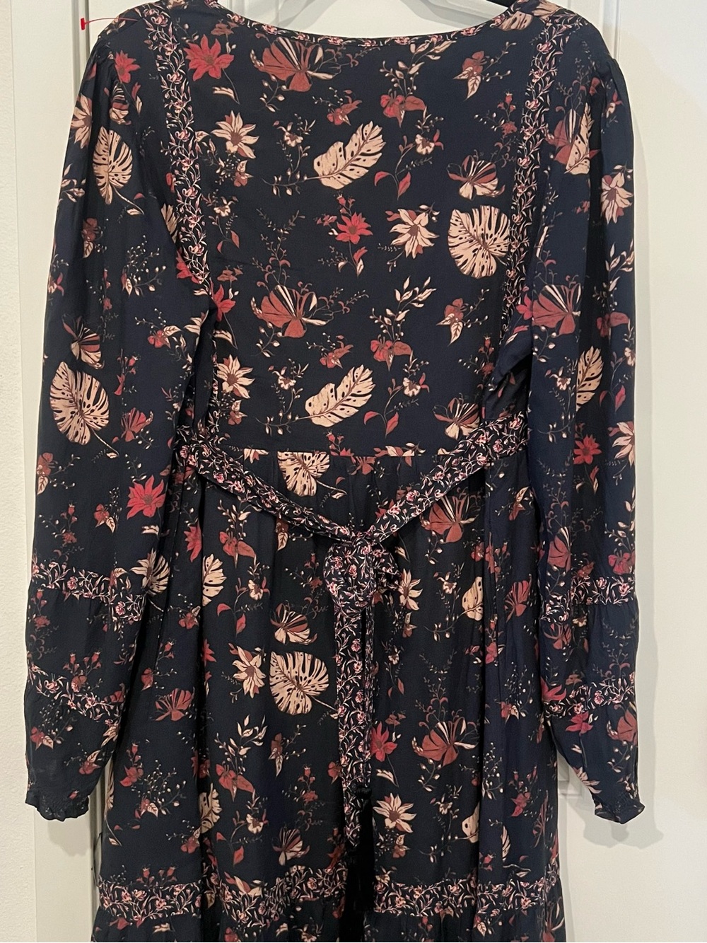 Faherty Boho Maxi Dress‎ belted floral bohemian Large floral Cottagecore Peasant - Picture 5 of 10